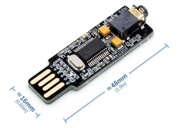 Mini USB External Sound Card for NVIDIA Jetson Nano/ Raspberry Pi 400 - Click to Enlarge