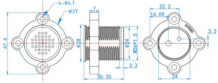 Sensor de Umbral de Detección de Formaldehído HCHO (0-20ppm)