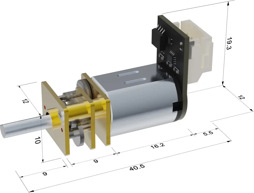 Gravity N20 Mikro-Metall-Getriebemotor mit integriertem Antrieb (133 U/min, 1:150)