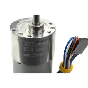 DFRobot Moteur à engrenages DC en métal 12V avec encodeur (90:1, 122rpm, 38Kg.cm)