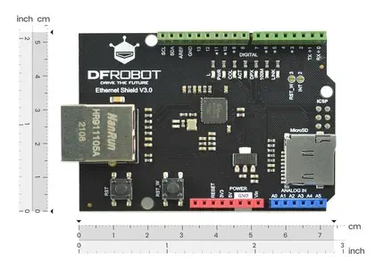 DFRduino Ethernet Shield V3.0 - Dimensions