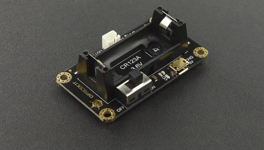CR123A Li-ion Battery Holder for micro: Maqueen - Dimensions cropped