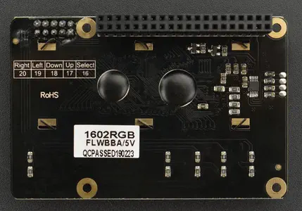 I2C 16x2 RGB LCD KeyPad HAT Overview - Dimensions cropped