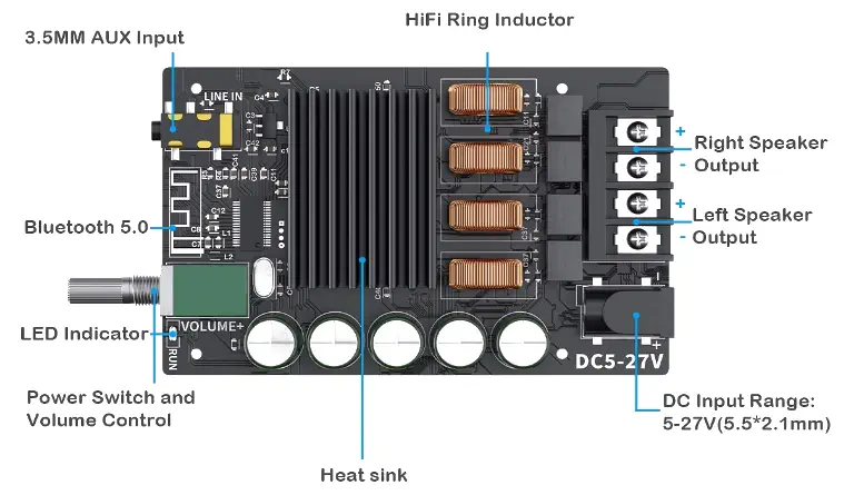 HIFI Digital Bluetooth Amplifier-100W*2