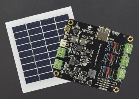 Gestor de Energía Solar con Panel - Dimensiones recortadas