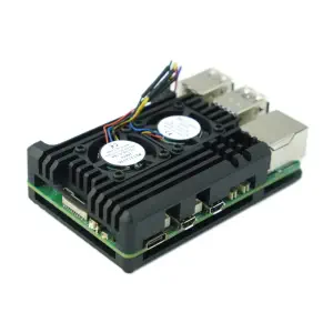 DFRobot Boîtier en métal à double ventilateur pour Raspberry Pi 5 Ordinateur monocarte