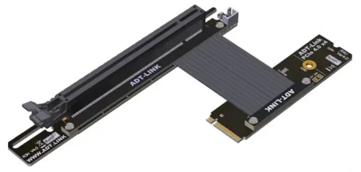 M.2 M Key to PCIe 4.0 x 16 Graphics Card Extension Cable