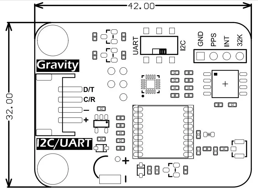 Gravity Positioning Module - Dimensions cropped
