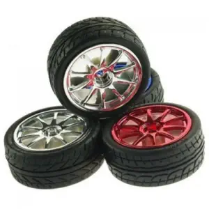 Paire de Roues 65mm en Caoutchouc - Argent