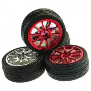 Paire de Roues 65mm en Caoutchouc - Rouge