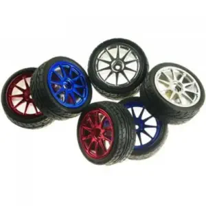 Paire de Roues 65mm en Caoutchouc - Bleu