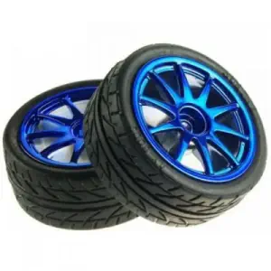 Paire de Roues 65mm en Caoutchouc - Bleu