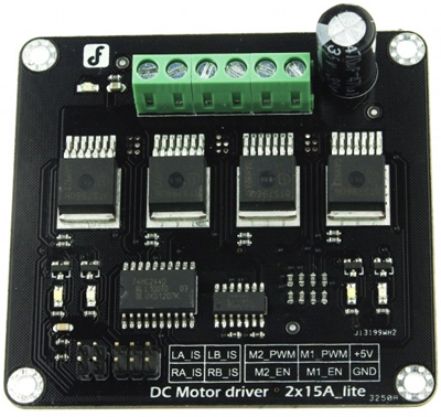 DC Motor Driver 2x15A, 4.8-35V- Click to Enlarge