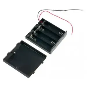 Support de Batteries Carré 4xAA avec Couvercle