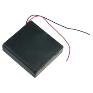 Support de Batteries Carré 4xAA avec Couvercle
