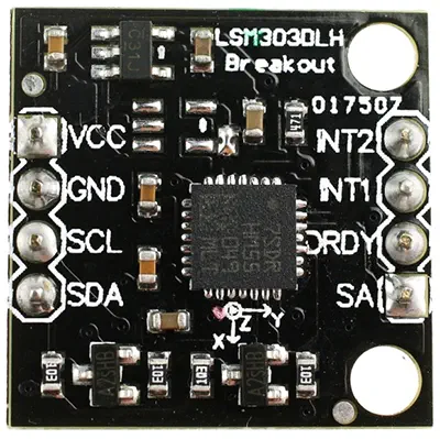 LSM303 Brújula de 3 Ejes con Compensación de Inclinación – Haga clic para ampliar