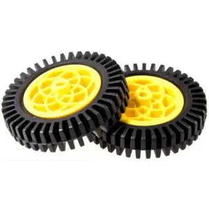 Paire de Roues 80mm en Caoutchouc