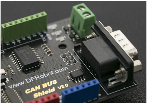 Arduino Unoマイクロコントローラ用CAN-BUS V2.0シールド - クリックで拡大