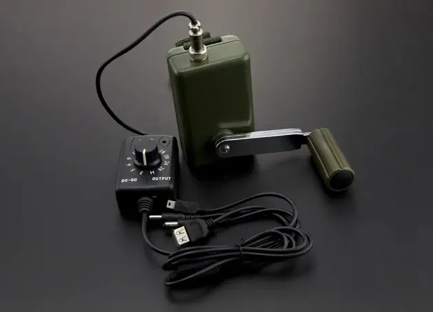Portable Hand Crank Power Generator w/ Voltage Regulator- Click to Enlarge