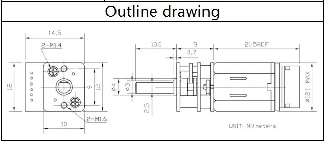 Motorreductor Micro Metálico 6 V 210:1 75 RPM con Codificador – Haga clic para ampliar