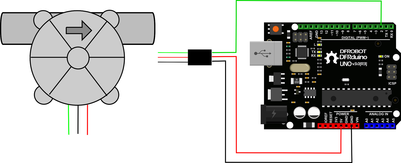 Sensor de Flujo de Agua Gravity (1/2 pulg.) para Arduino - Haga Clic para Ampliar