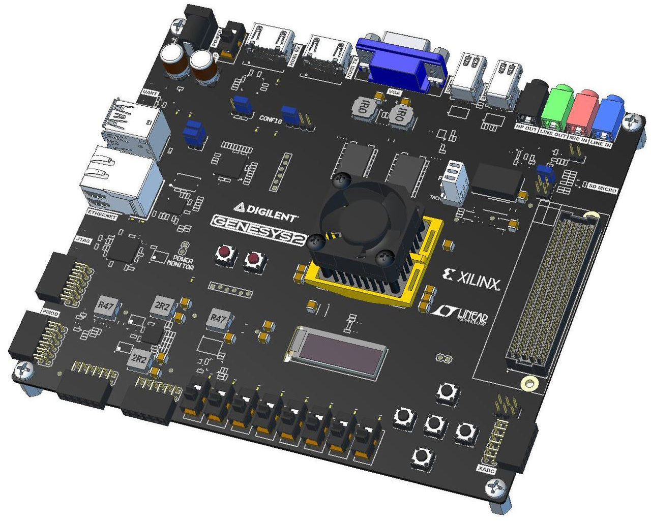 Digilent Xilinx Genesys 2 Kintex-7 FPGA Entwicklungsboard - Zum Vergrößern klicken