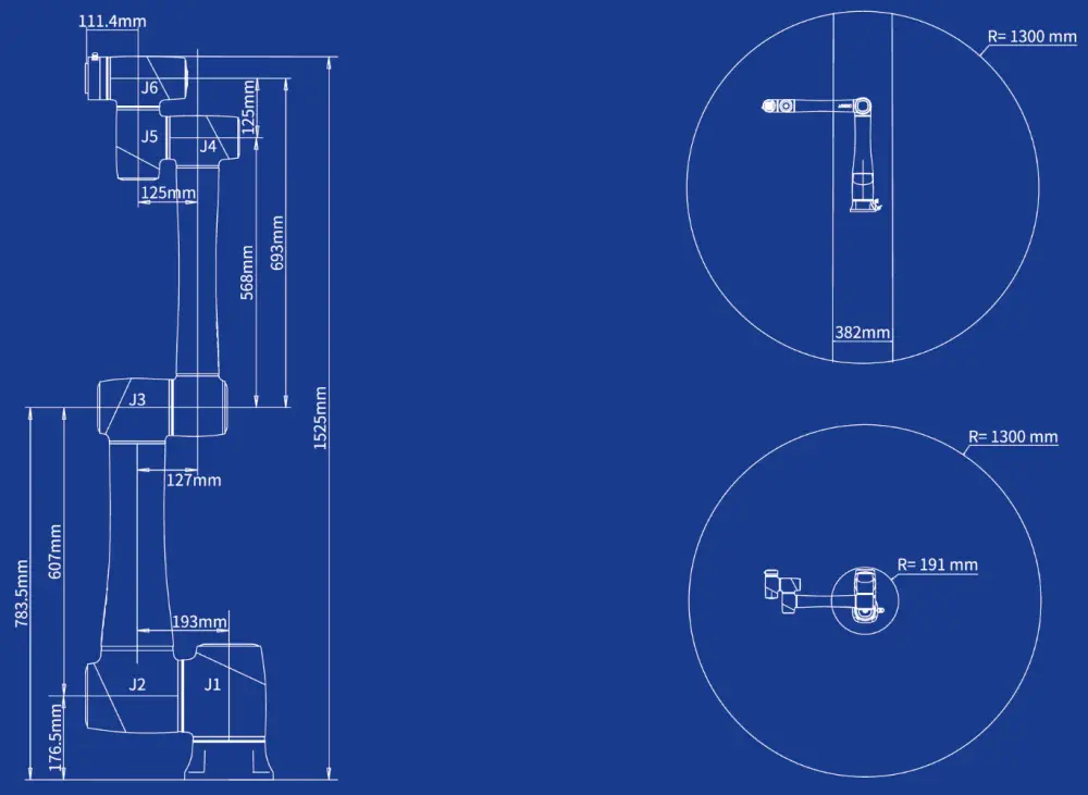 CR10AS Collaborative Robot Dimensions - Dimensions