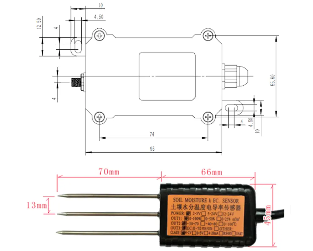 Dragino LSE01 LoRaWAN Bodenfeuchtigkeits- & EC-Sensor (868 MHz)