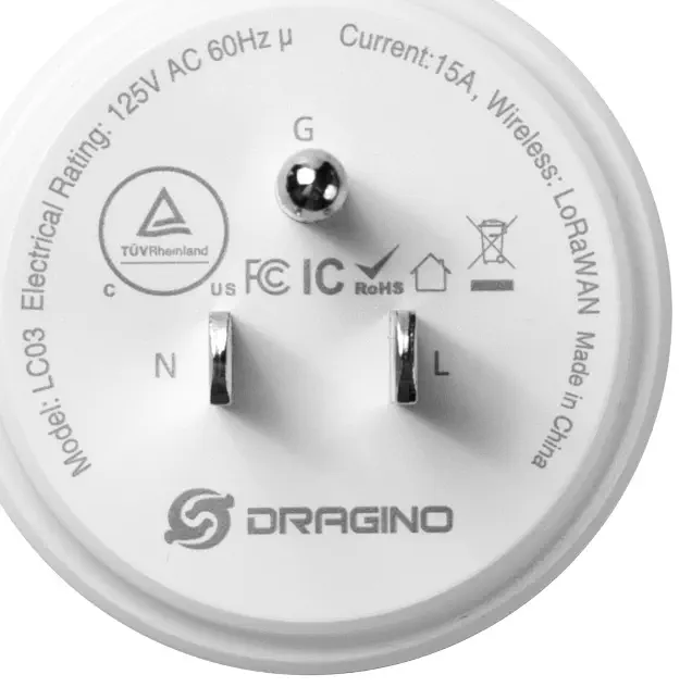 LC03 LoRaWAN Remote Control Outlet - Dimensions