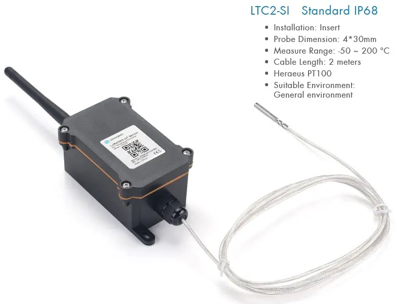 LTC2-SI LoRaWAN Temperature Transmitter Standard IP68 - Dimensions