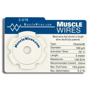 Dynalloy Muscle Wires® Actuator Wire 100 µm LT, 5m