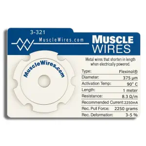 Dynalloy Muscle Wires® Fil d'Actionneur 375 µm HT 1 m