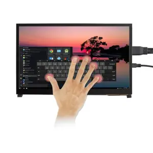 Moniteur tactile capacitif HDMI RC101S 10,1 pouces 1024 x 600 IPS avec haut-parleur et support