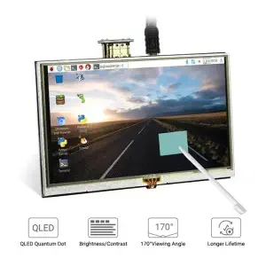 Elecrow Écran Tactile Résistif QLED Quantum Dot 5 pouces 800x480 pour RPi B+/2B/3B/4B