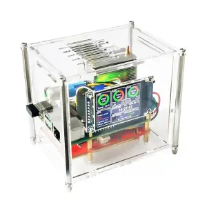 Raspberry Pi 4B Boîtier en Acrylique avec Ventilateur de Refroidissement Ice, Kit de Surveillance RPi avec Écran IPS
