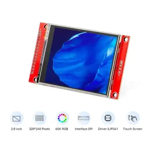Elecrow 2,8 " 320x240 SPI Serial TFT LCD Module Affichage avec Driver IC ILI9341, Fonction Tactile