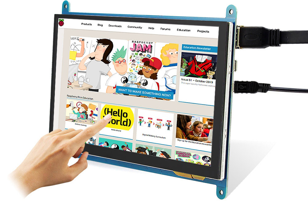 Elecrow RC070 7-inch 1024x600 HDMI LCD Display w/ Touch Screen - Click to Enlarge