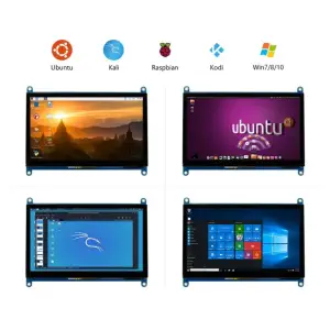 Moniteur HDMI 1024x600 à écran tactile 7 pouces RC070N pour Raspberry Pi 3B+/4B/Zero