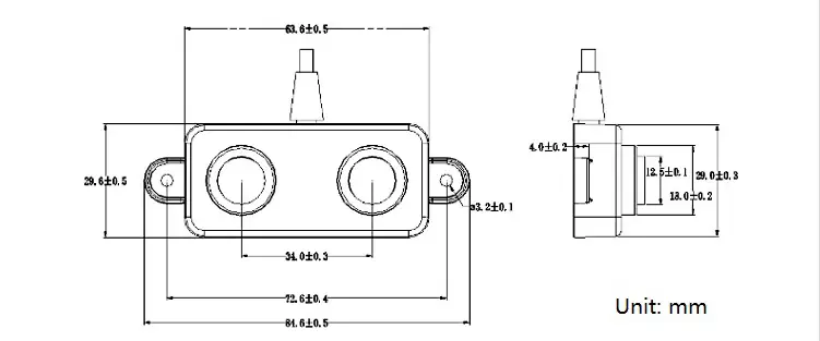 DYP-A02YY Waterproof Ultrasonic Ranging Sensor - Click to Enlarge