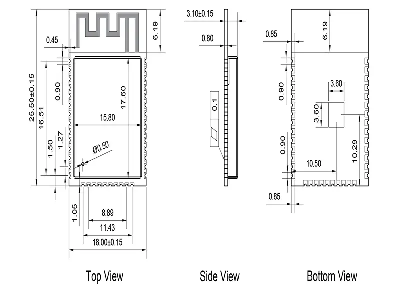 Module sans fil Bluetooth Elecrow ESP32-WROOM-32D / ESP32 Wifi 16 Mo - Cliquez pour agrandir