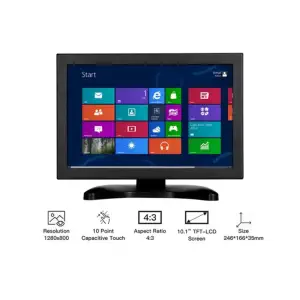 Moniteur 10,1 pouces TFT-LCD 1280x800 couleur GC1016 avec AV1 VGA HDMI BNC USB et haut-parleur
