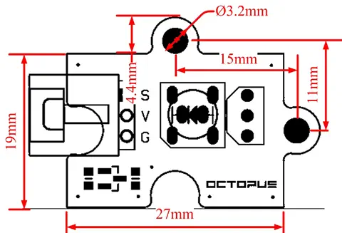 Bloque Octopus de LED Azul de 5mm