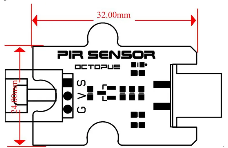 Bloque Sensor PIR Octopus - Haga clic para ampliar