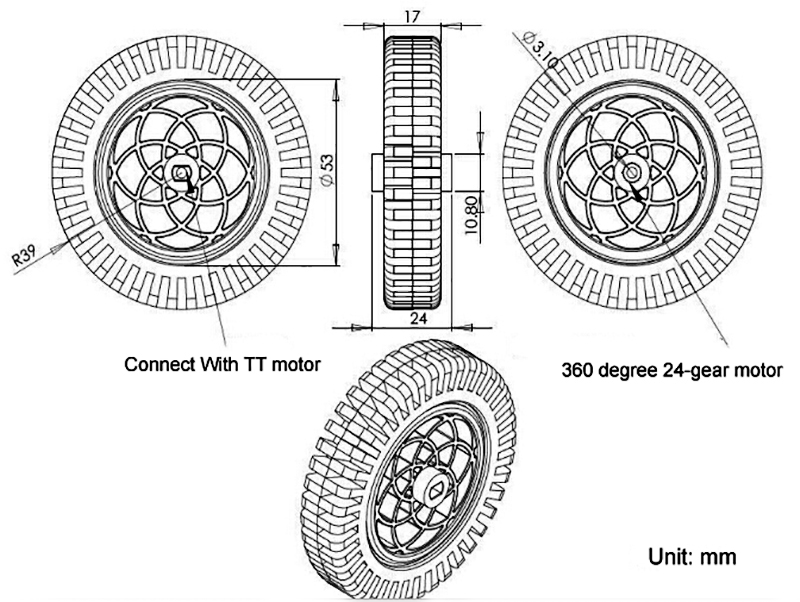 80mm Plastic Wheel- Click to Enlarge