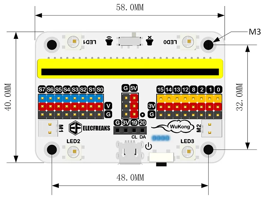 Platine de Déploiement Wukong pour micro:bit ElecFreaks - Cliquez pour agrandir