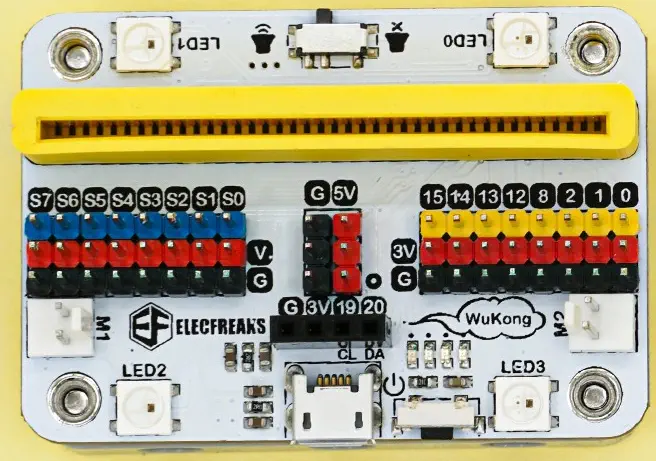 Placa Adaptadora Wukong de ElecFreaks para micro:bit - Haga Clic para Ampliar