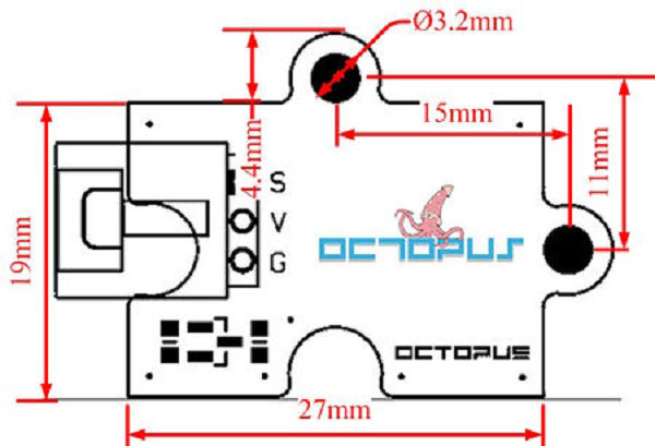 Capteur de température étanche Octopus DS18B20 - Cliquez pour agrandir