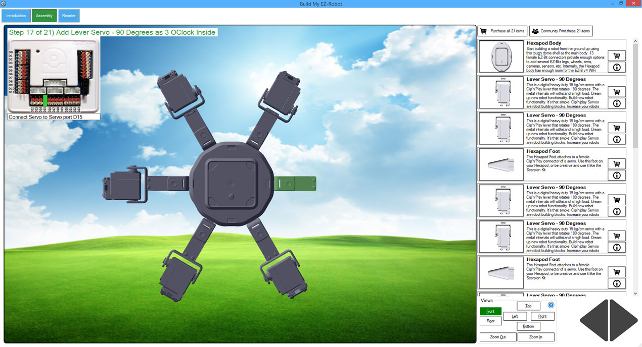 EZ-Robot Revolution Six WiFi Hexapod- Click to Enlarge