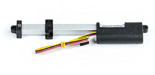 Actuador Lineal Mini T16, 100 mm, 64:1, 12 V con Retroalimentación de Potenciómetro – Haga clic para ampliar