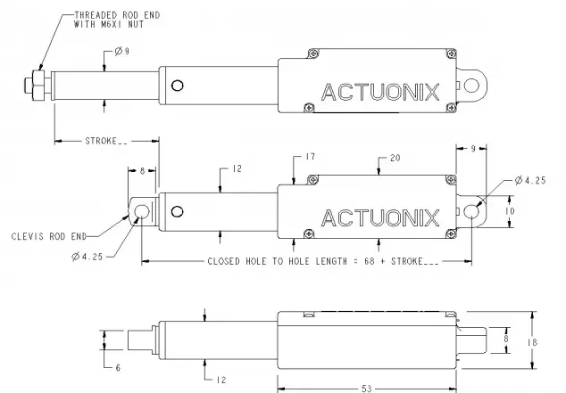 Actionneur linéaire miniature Actuonix L16-S 30 mm, 35:1, 12 V